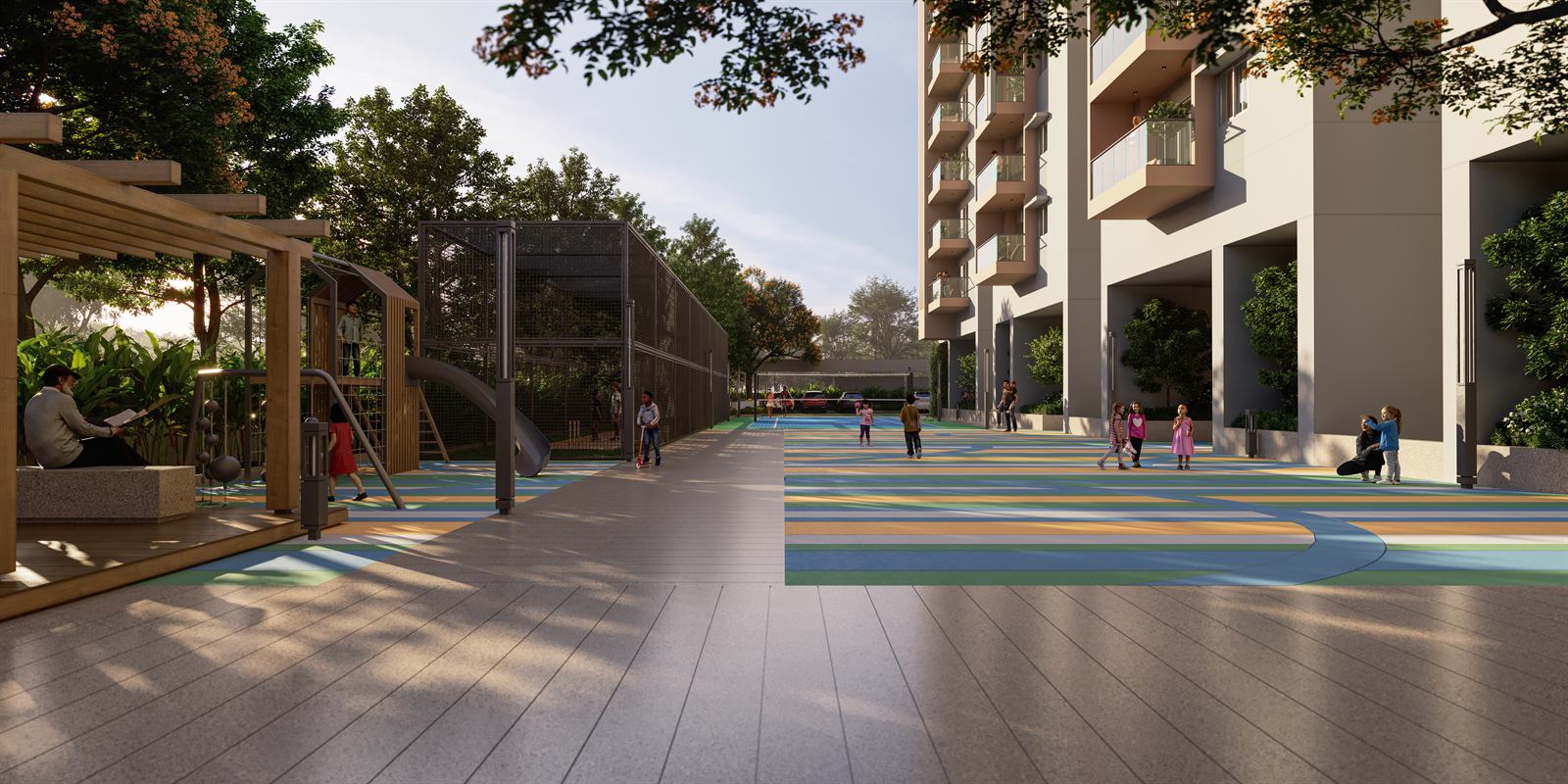 Outdoor recreation area at Vertex 33 West